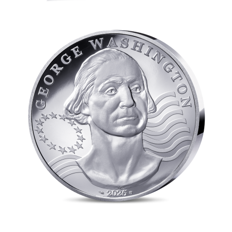 Monnaie de Paris 2025- HOMMAGE A GEORGE WASHINGTON -25€ Argent 2oz. BE Haut relief Monnaie de Paris 2025- HOMMAGE A GEORGE WASHINGTON -25€ Argent 2oz. BE Haut relief