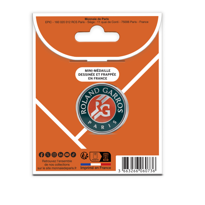 Monnaie de Paris 2025- ROLAND GARROS-Mini-médaille Roland Garros