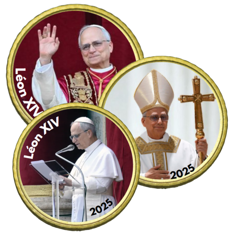 Vatican 2025- La collection 50 cts domé couleur- Léon XIV