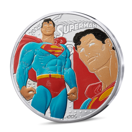 Monnaie de Paris- DC COMICS - 90 ANS - VAGUE 2-50€ Argent colorisée - Superman vintage n° 3 sur 4 Monnaie de Paris- DC COMICS - 90 ANS - VAGUE 2-50€ Argent colorisée - Superman vintage n° 3 sur 4