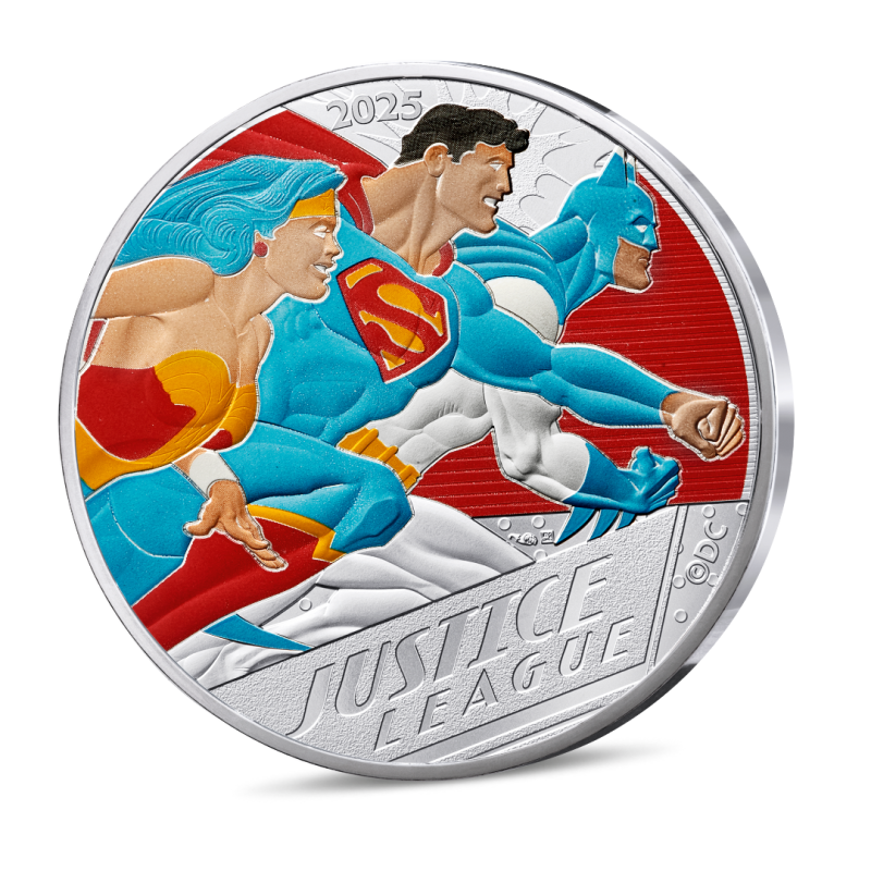Monnaie de Paris-  DC COMICS - 90 ANS - VAGUE 2-50€ Argent colorisée - Justice League vintage n° 4 sur 4