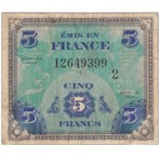 5  Francs - Drapeau au verso - 1944 - Belle qualité
