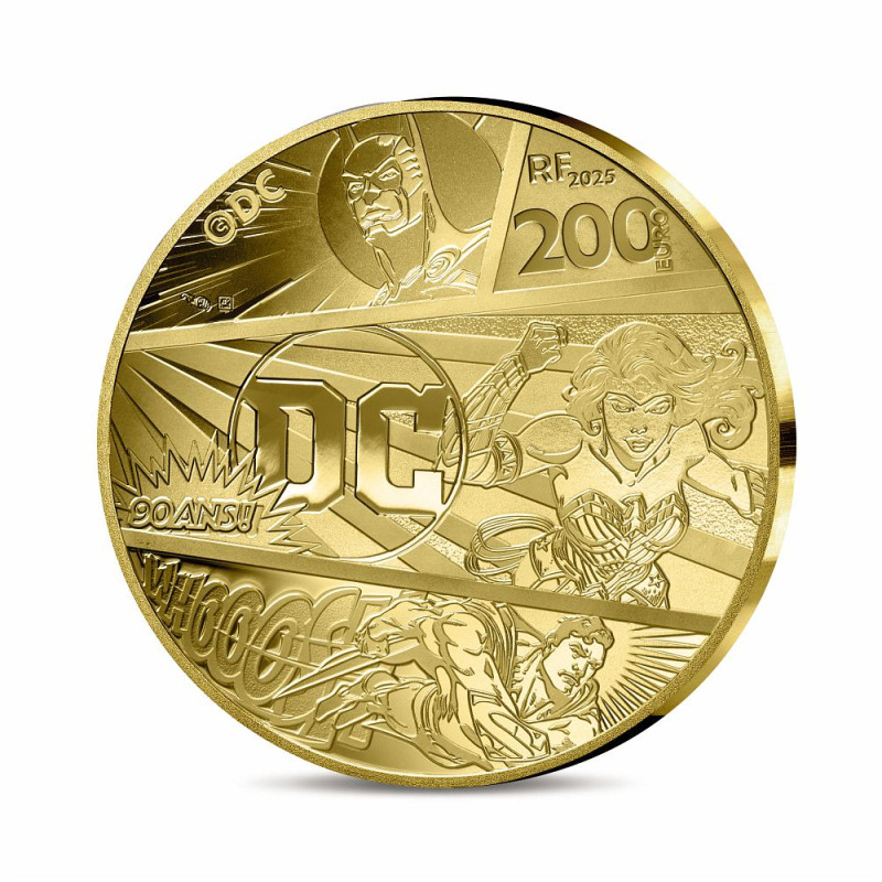 Monnaie de Paris 2025- DC COMICS - 90 ANS-200€ 1 oz Or BE - Justice League
