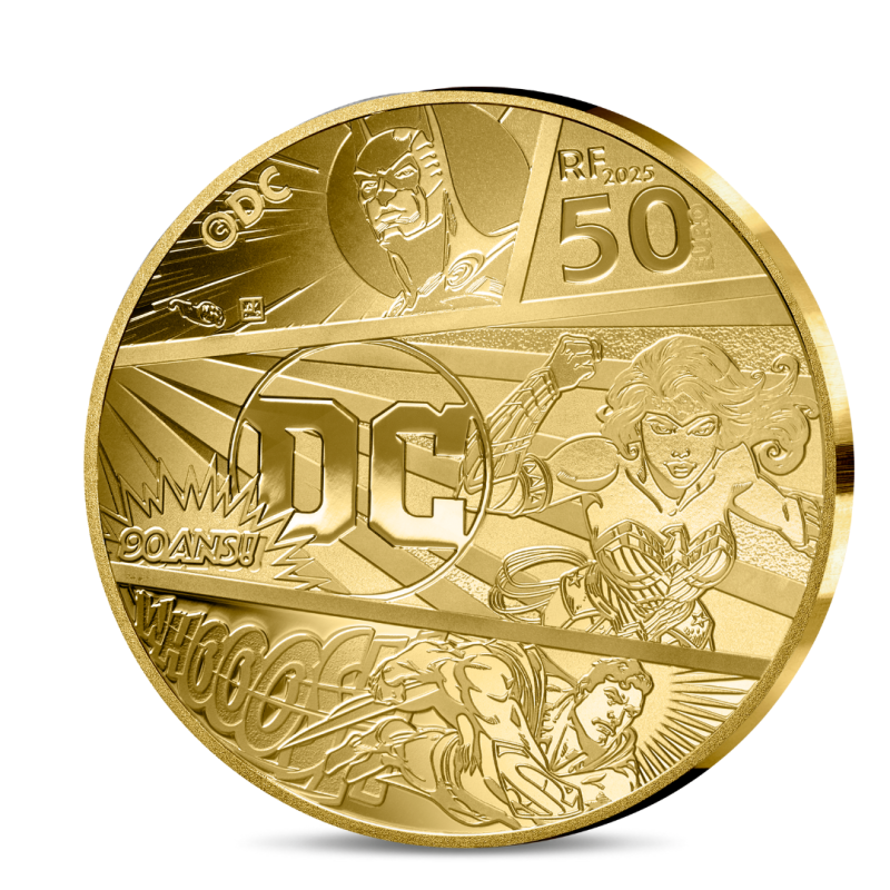 Monnaie de Paris 2025- DC COMICS - 90 ANS-200€ 1 oz Or BE - Justice League