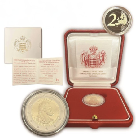 Monaco 2024- 2 euros commémorative BE – Traité avec Charles Quint Monaco 2024- 2 euros commémorative BE – Traité avec Charles Quint