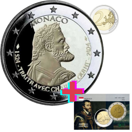 Monaco 2024- 2 euros commémorative BE – Traité avec Charles Quint Monaco 2024- 2 euros commémorative BE – Traité avec Charles Quint