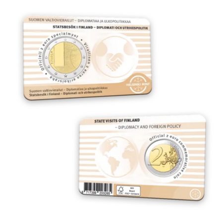 Finlande 2025 - 2 euro commémorative – Diplomatie et Politique-Version Finlandaise Finlande 2025 - 2 euro commémorative – Diplomatie et Politique-Version Finlandaise