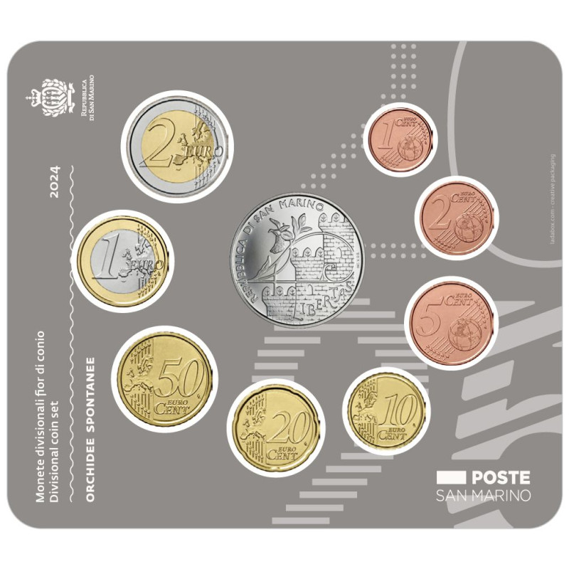 Saint Marin 2025- série complète  + 5€ Argent en coffret BU