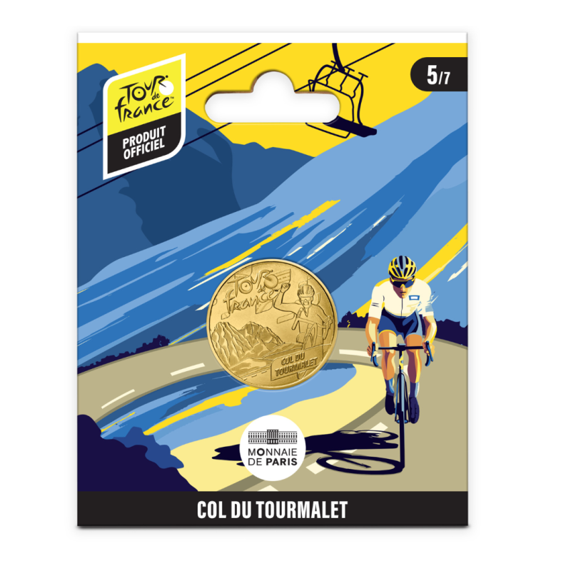 Monnaie de paris 2025-TOUR DE FRANCE-Mini-médaille - Col du Tourmalet 5/7