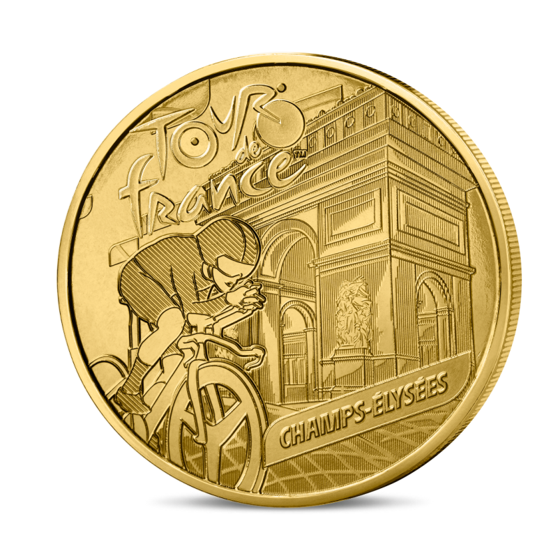 Monnaie de paris 2025-TOUR DE FRANCE-Mini-médaille - Champs Elysées 6/7