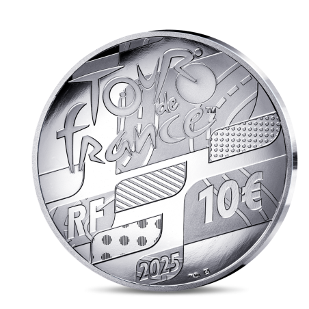 Monnaie de paris 2025-TOUR DE FRANCE-10€ Argent BE - Carte des étapes