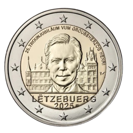 Luxembourg 2025 - 2 euro commémorative - 25 ans de règne du Grand-Duc Henri Luxembourg 2025 - 2 euro commémorative - 25 ans de règne du Grand-Duc Henri