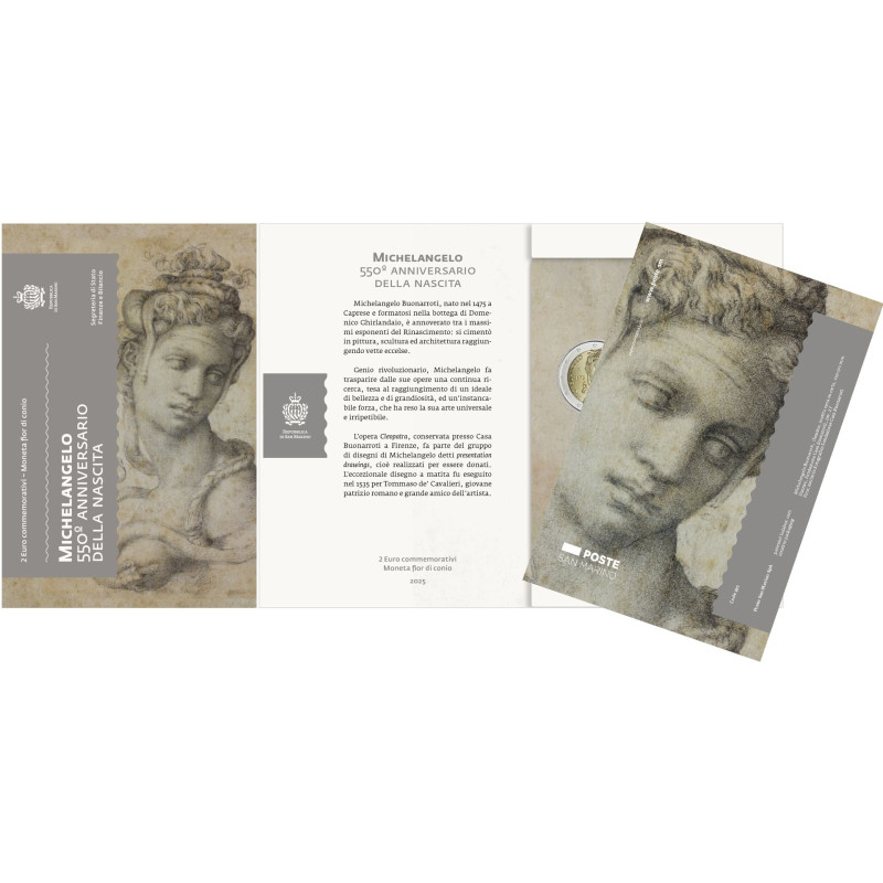 Saint Marin 2025 – 2 euro commémorative Michel-Ange