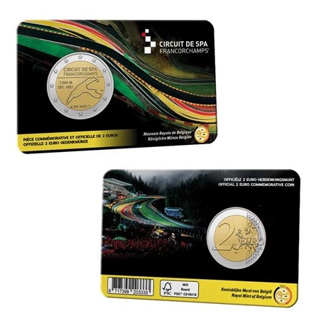 Belgique 2025 - Coincard 2 euro commémorative - Circuit de Spa-Francorchamps - BU