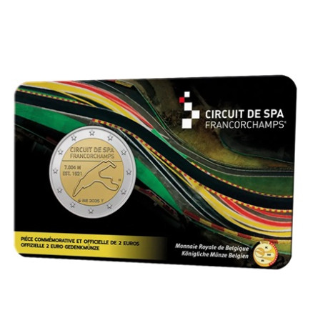 Belgique 2025 - Coincard 2 euro commémorative - Circuit de Spa-Francorchamps - BU