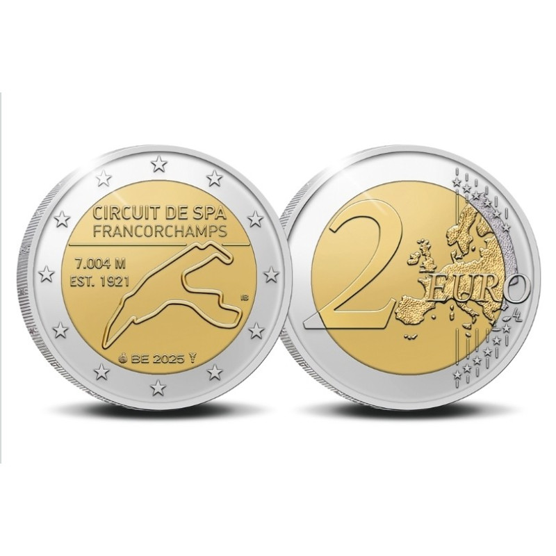 Belgique 2025 - Coincard 2 euro commémorative - Circuit de Spa-Francorchamps - BU