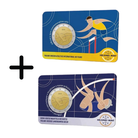 Finlande 2025 - 2 euro commémorative -100 ans des Jeux Finnkampen-Coincard Collection complète Finlande 2025 - 2 euro commémorative -100 ans des Jeux Finnkampen-Coincard Collection complète