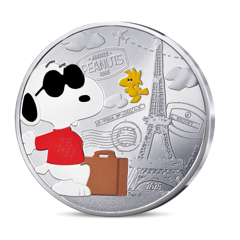 Monnaie de Paris 2025- PEANUTS - 75 ANS DE SNOOPY-Pack duo: 10€ Argent + 50€ Argent colorisées
