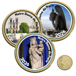 Notre Dame 2026-50 cts domé couleur- Collection complète