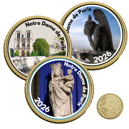 Notre Dame 2026-50 cts domé couleur- Collection complète Notre Dame 2026-50 cts domé couleur- Collection complète