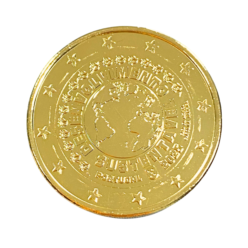 Portugal 2025 - 2 euro commémorative – Développement durable- dorée à l'or fin 24 carats