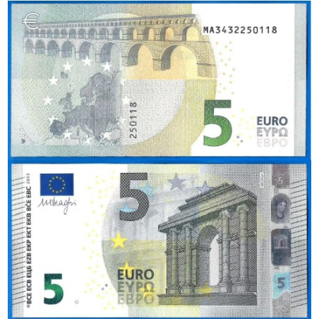 Billet de 5 Euro- SIGNATURE : DRAGHI