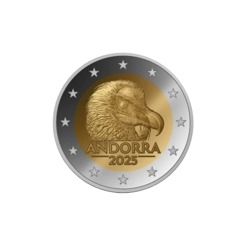 Andorre 2025  – 2 Euro commémorative -Le Gypaète barbu