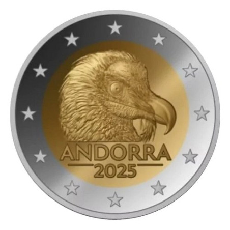 Andorre 2025  – 2 Euro commémorative -Le Gypaète barbu