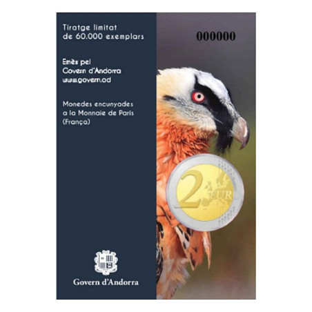 Andorre 2025  – 2 Euro commémorative -Le Gypaète barbu