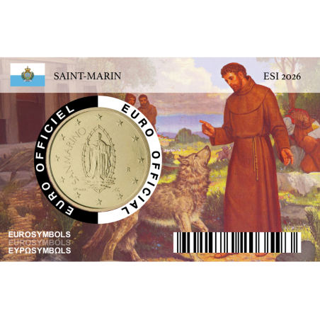 Saint Marin 2026 " Hommage Saint François d'Assis" - 50 centimes incluse