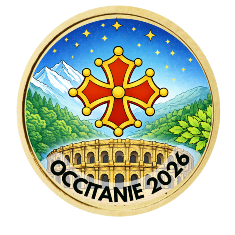 Les Régions 2026-50 cts domé couleur- Collection complète