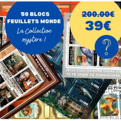 LA COLLECTION DE 50 BLOCS FEUILLETS MYSTERE MONDE