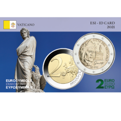 Vatican 2021- Dante- carte commémorative  EuroSymbols Institute
