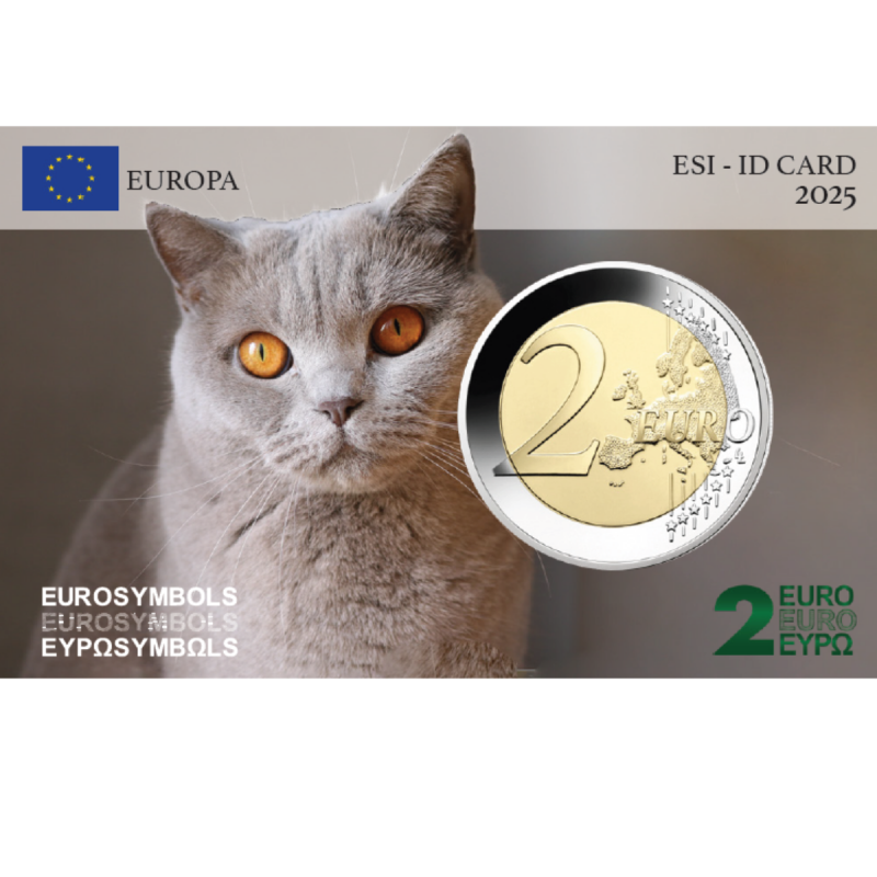Europa 2025 - La collection des Animaux Chiens et Chats- carte commémorative  EuroSymbols Institute