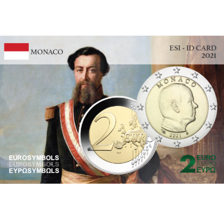 Monaco 2021- Albert I - carte commémorative  EuroSymbols Institute