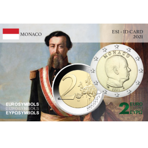 Monaco 2021- Albert I - carte commémorative  EuroSymbols Institute