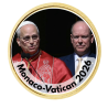 Monaco x Vatican 2026-Historique Visite du Pape à Monaco -50 cts domé couleur- Collection complète