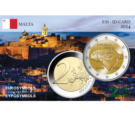 Malte 2024- Citadelle de GOZO- carte commémorative  EuroSymbols Institute
