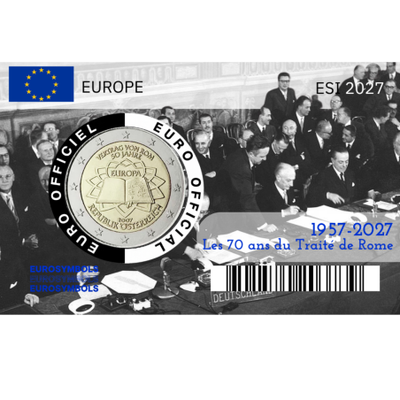 Autriche 2027 - Coincard 70 ans traité de Rome -1957/2027