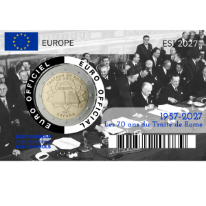 Espagne 2027 - Coincard 70 ans traité de Rome -1957/2027