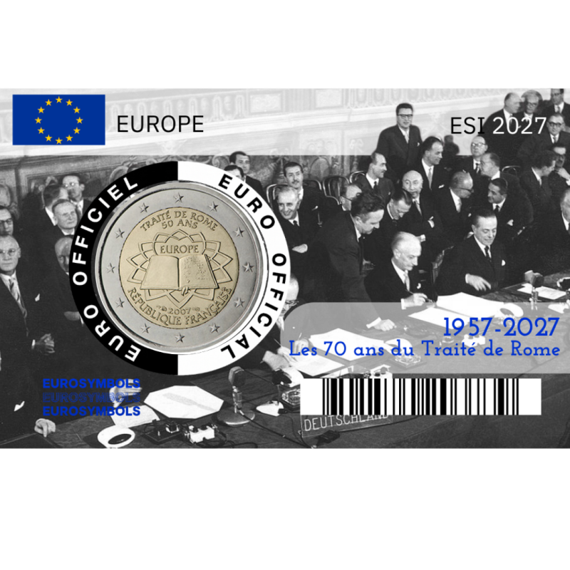 Collection complète 2027 - 12 Coincards - 70 ans traité de Rome -1957/2027