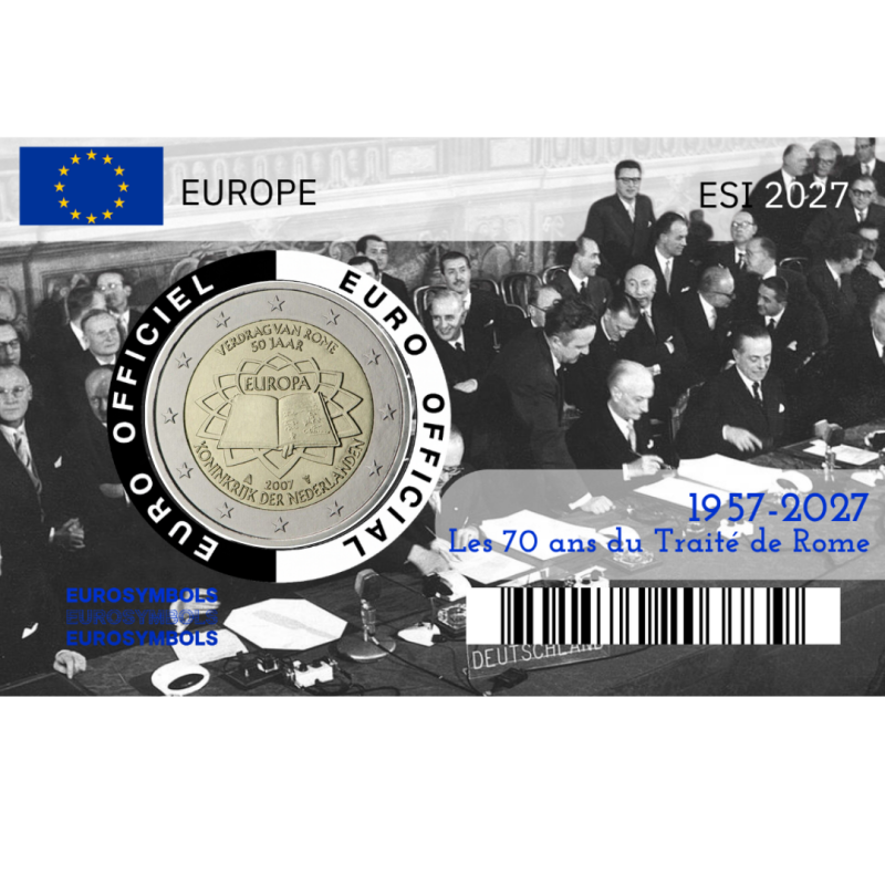 Collection complète 2027 - 12 Coincards - 70 ans traité de Rome -1957/2027
