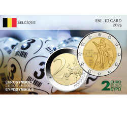 Belgique 2025- Loterie- carte commémorative  EuroSymbols Institute