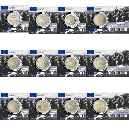 Collection complète 2027 - 12 Coincards - 70 ans traité de Rome -1957/2027