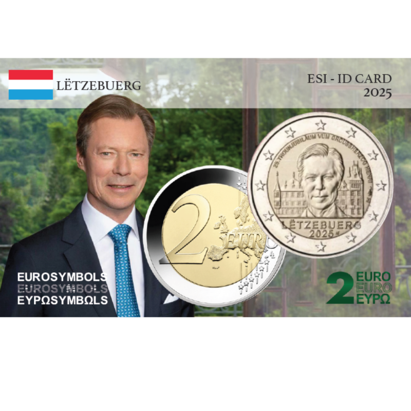 Luxembourg 2025- Grand-Duc Henri - carte commémorative EuroSymbols Institute