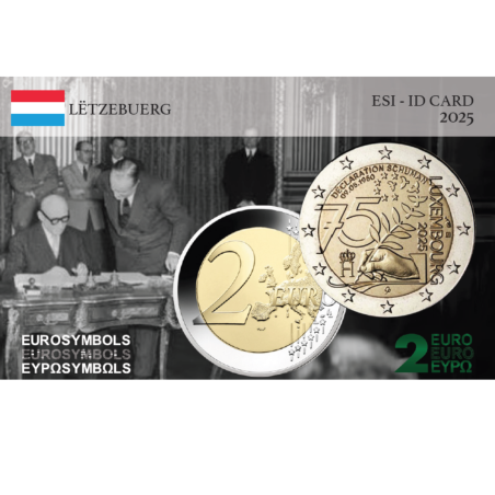 Luxembourg 2025- 75 ANS déclaration de Schuman- carte commémorative EuroSymbols Institute