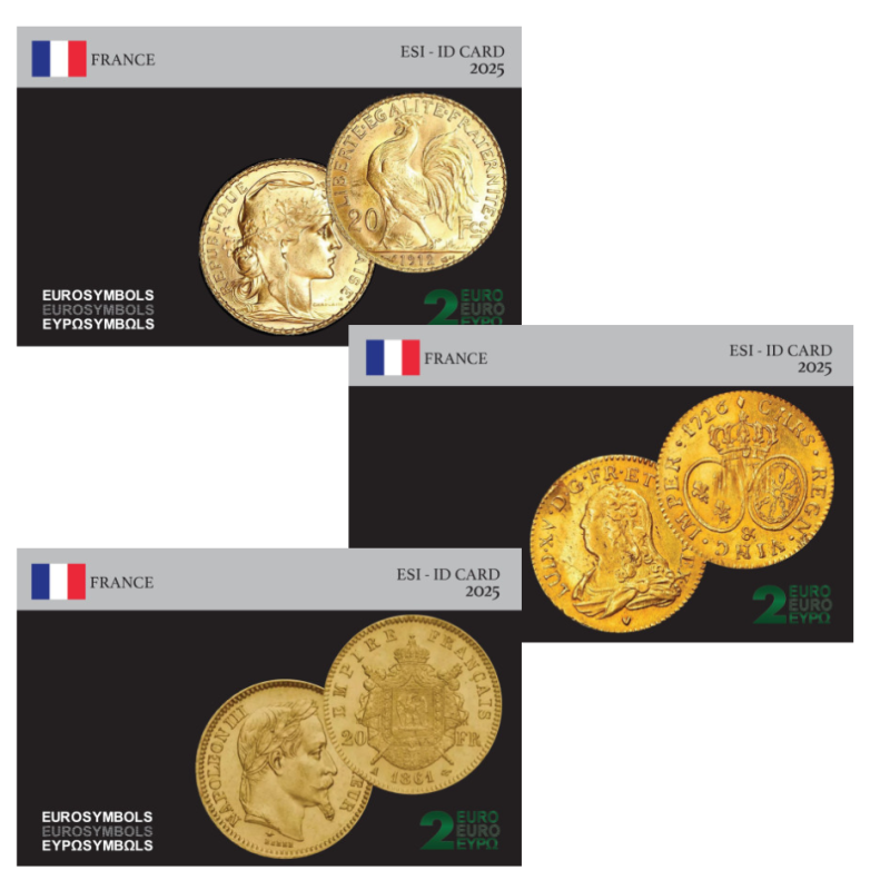 France 2025- Collection Héritage : Napoléon, Louis, Coq - carte commémorative