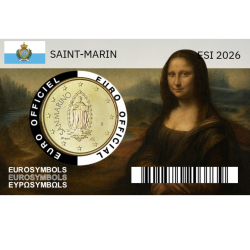 Saint Marin 2026 "La joconde" Coincard - 50 cents incluses