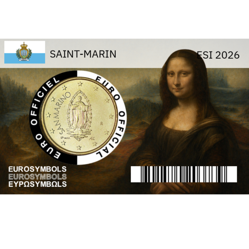Saint Marin 2026 "La joconde" Coincard - 50 cents incluses