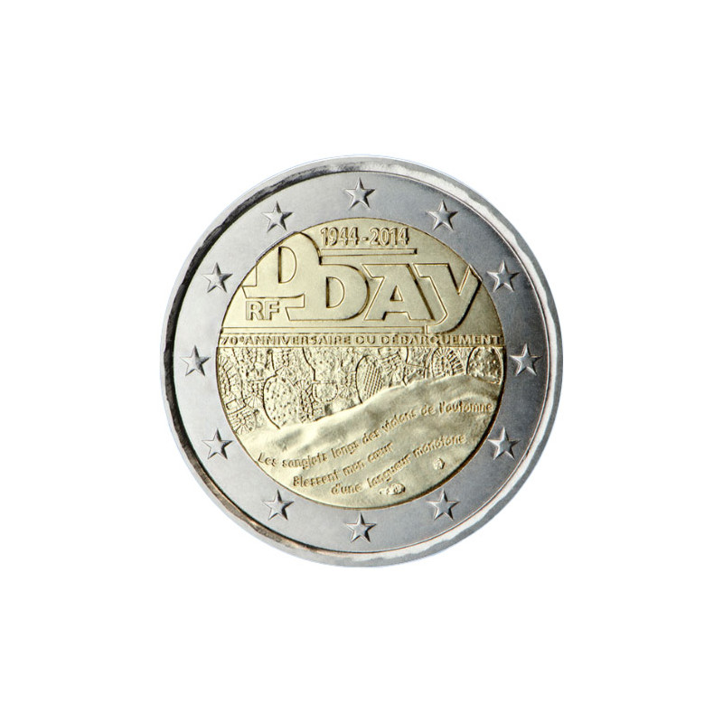France 2014 Collection D-Day - 2 euro+ carte commémorative D Day